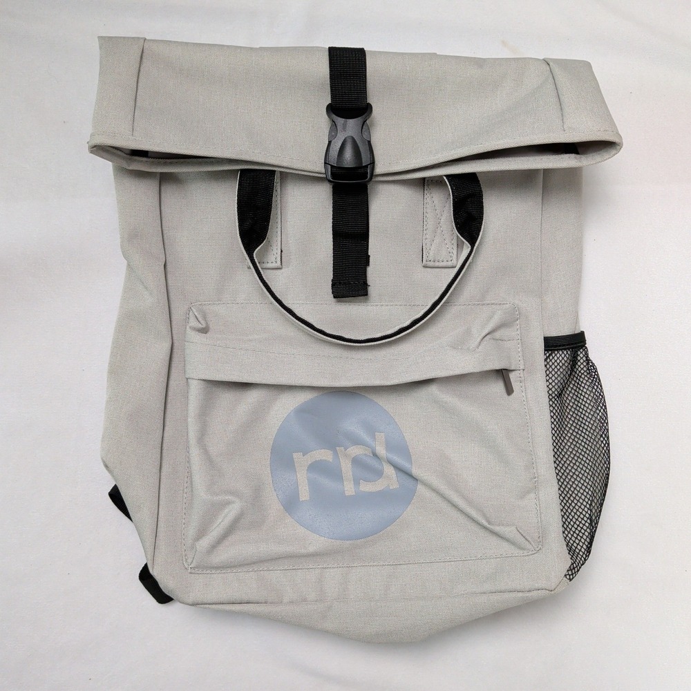 Gray Roll Top Backpack Travel Daily Utility